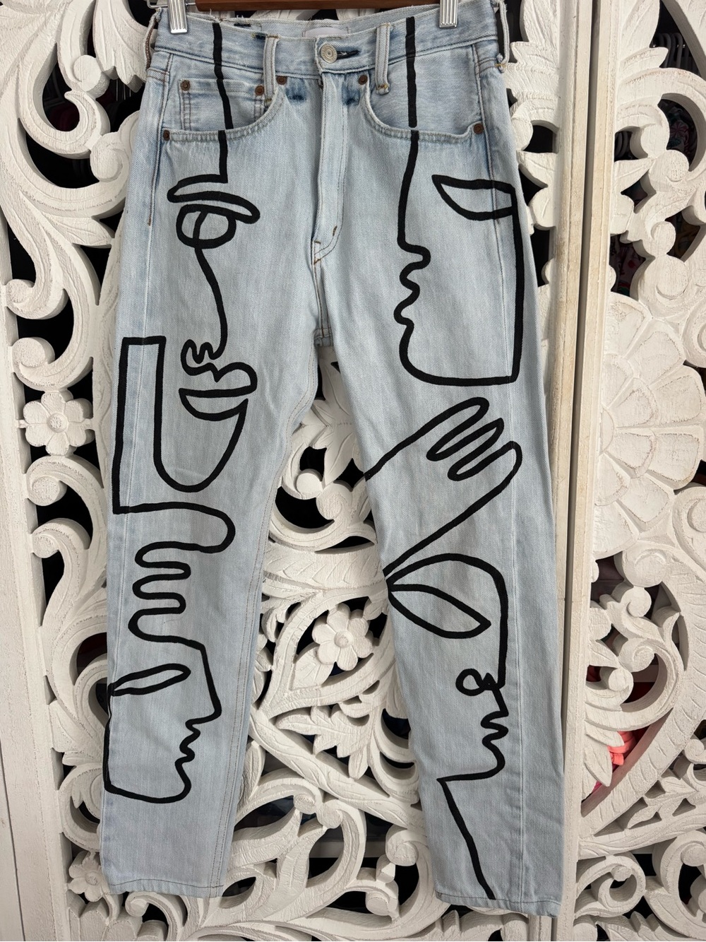 One of a Kind Hand-Painted Vintage Levi's 505 by Les Enfants Terribles Biarritz